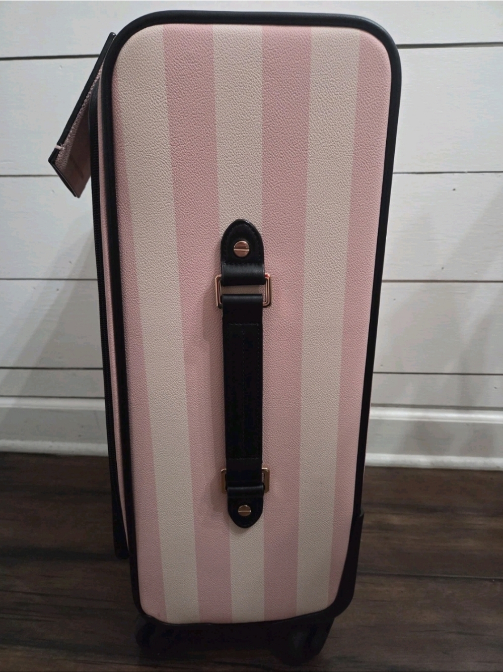 Victoria's Secret VS Iconic Pink Striped Upright Carry-On Wheelie Suitcase NWT - Picture 6 of 11